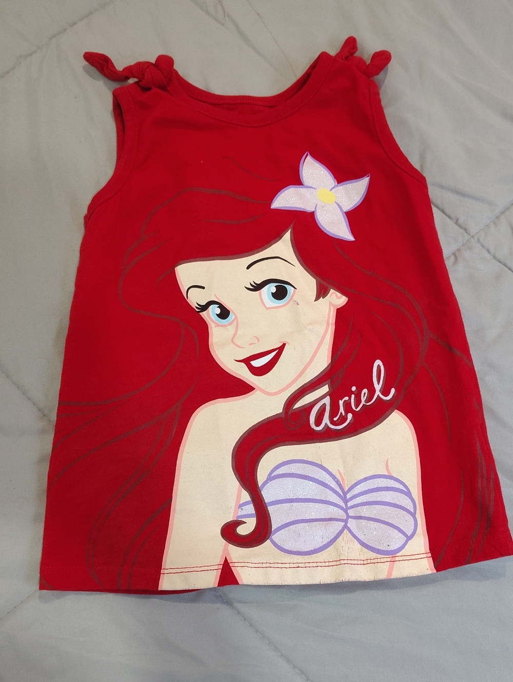 Disney Red Ariel Girls' Tank Top with Lavender Shell